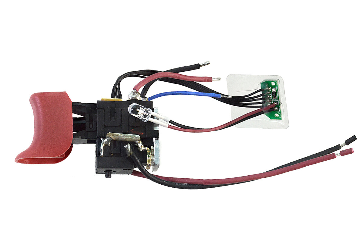 фото Выключатель EGD VS85 20A 14.4VDC 5E4 с платой инд. заряда и светод. подсветки подходит для дрели-шуруповерта аккумуляторной ЗУБР DL-12 A5, ДА-12-2-Ли КМ1