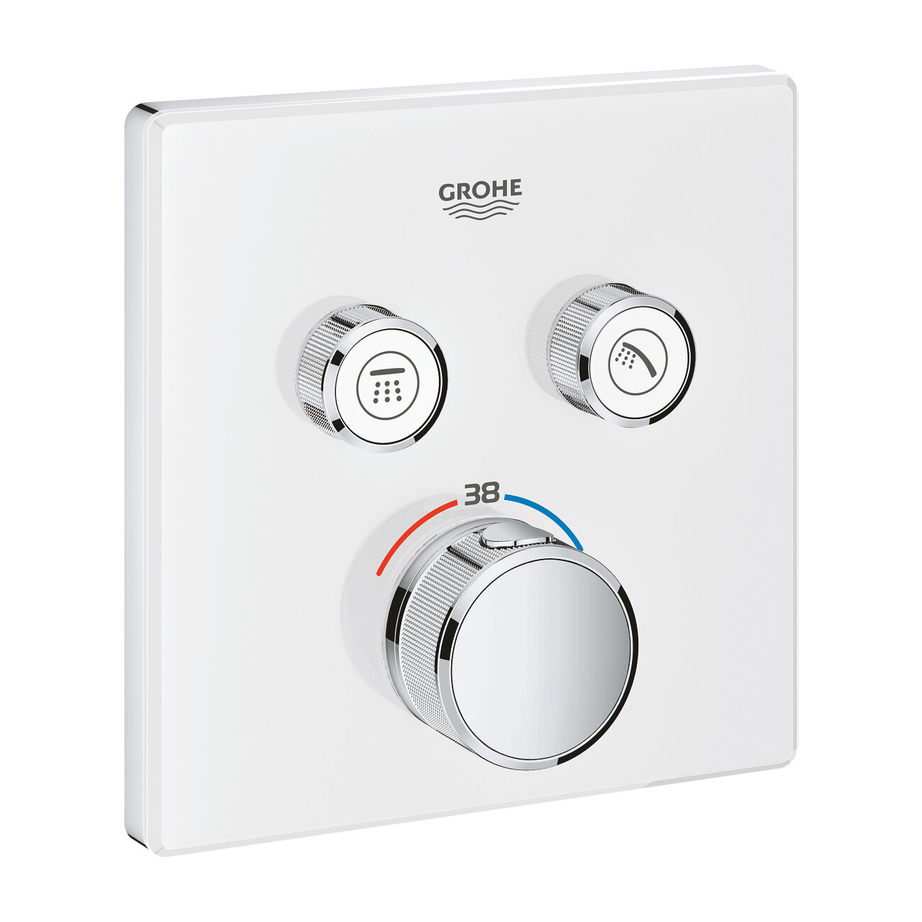 Термостат для душа Grohe Grohtherm SmartControl, 2 потребителя, квадратный, белая луна 29156LS0