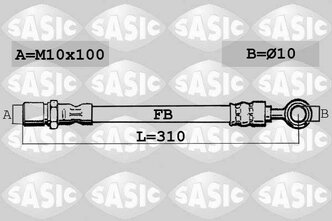 Шланг тормозной задний левый Hyundai i30 07>15 SASIC 6606108