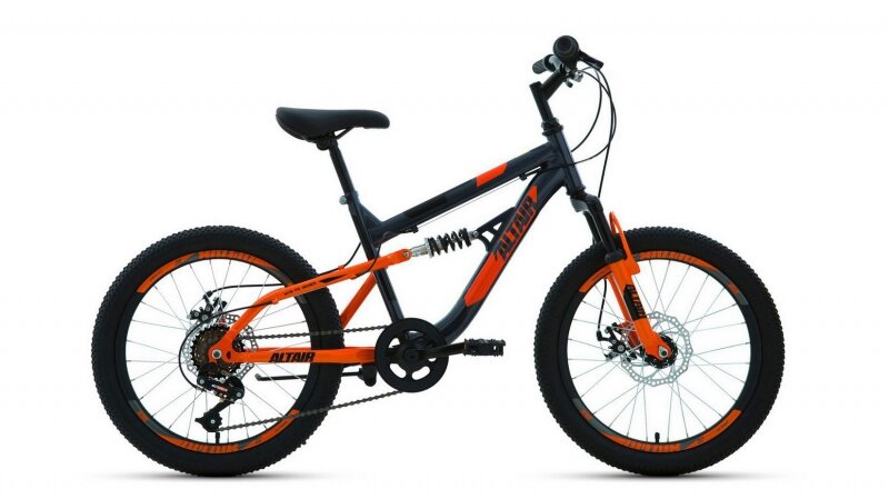 Велосипед 20 FORWARD ALTAIR MTB FS (DISK) (Двухподвес) (6-ск.) 2022 (рама 14) темный/серый/оранж