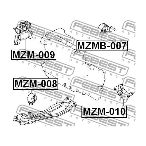 Подвеска, двигатель, FEBEST MZMB-007 (1 шт.)