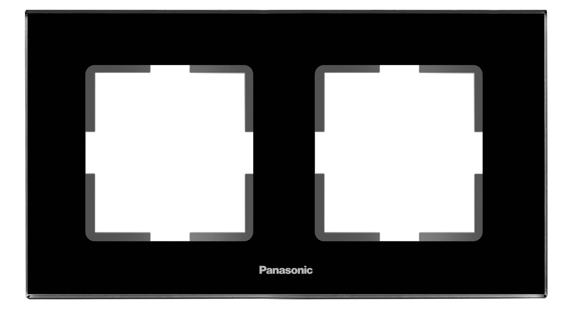 Рамка Panasonic Karre Plus WKTF08023GG-RU 2x горизонтальный монтаж стекло черный (упак.:1шт)