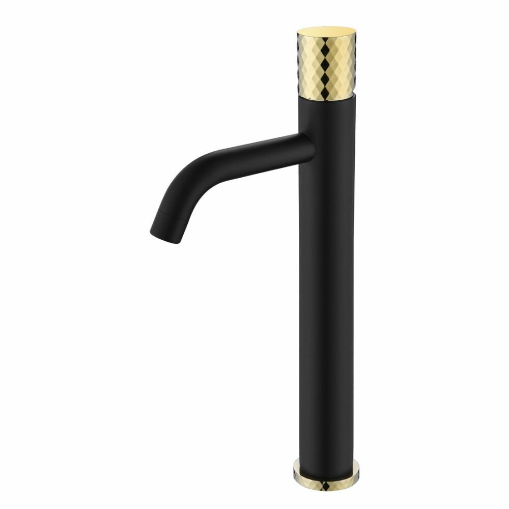 Смеситель Boheme Stick 122-BG для раковины, черный, золото