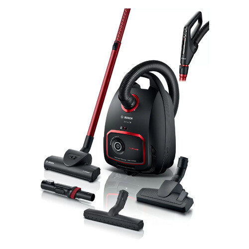 Пылесос Bosch Serie 6 ProPower BGL6POW1, 850Вт, черный/красный