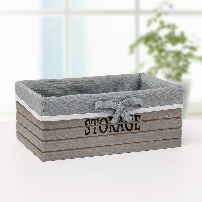Доляна Корзина для хранения Доляна Storage, 20×11×9 см, малая, цвет серый - фотография № 1