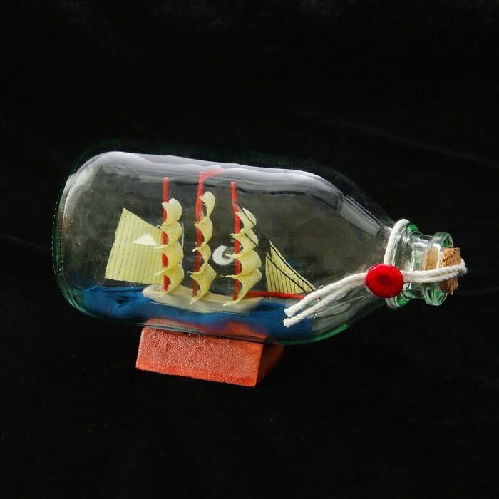 Корабль в бутылке "Есения", треугольные паруса, микс, 14*6*8см - фотография № 2