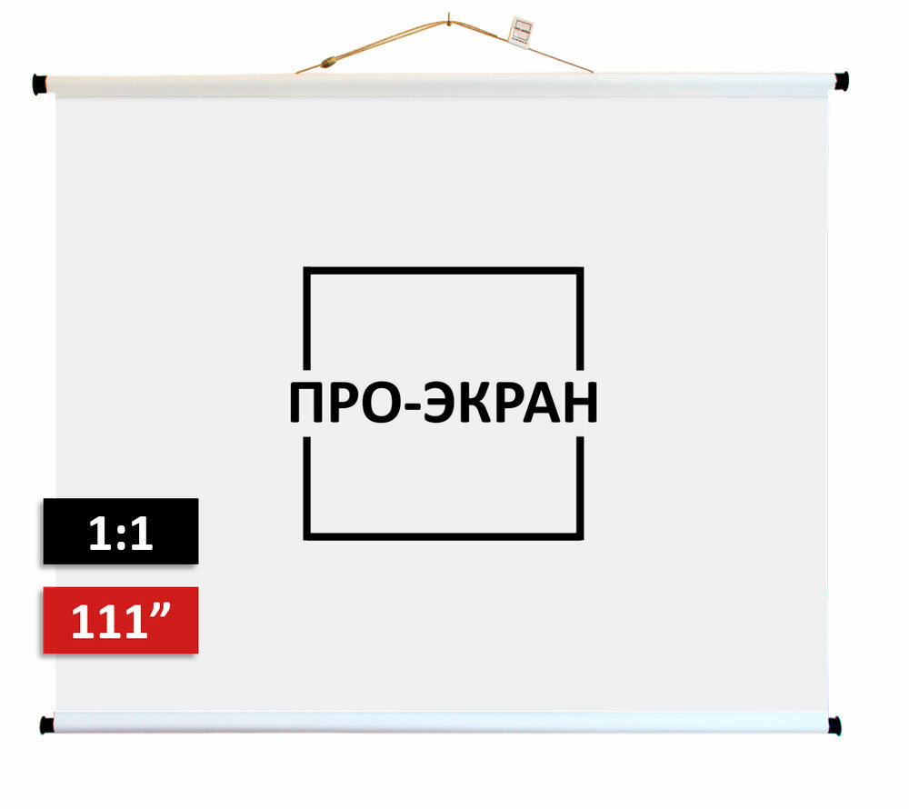 Экран для проектора про-экран 200 на 200 см (1:1), 111 дюймов