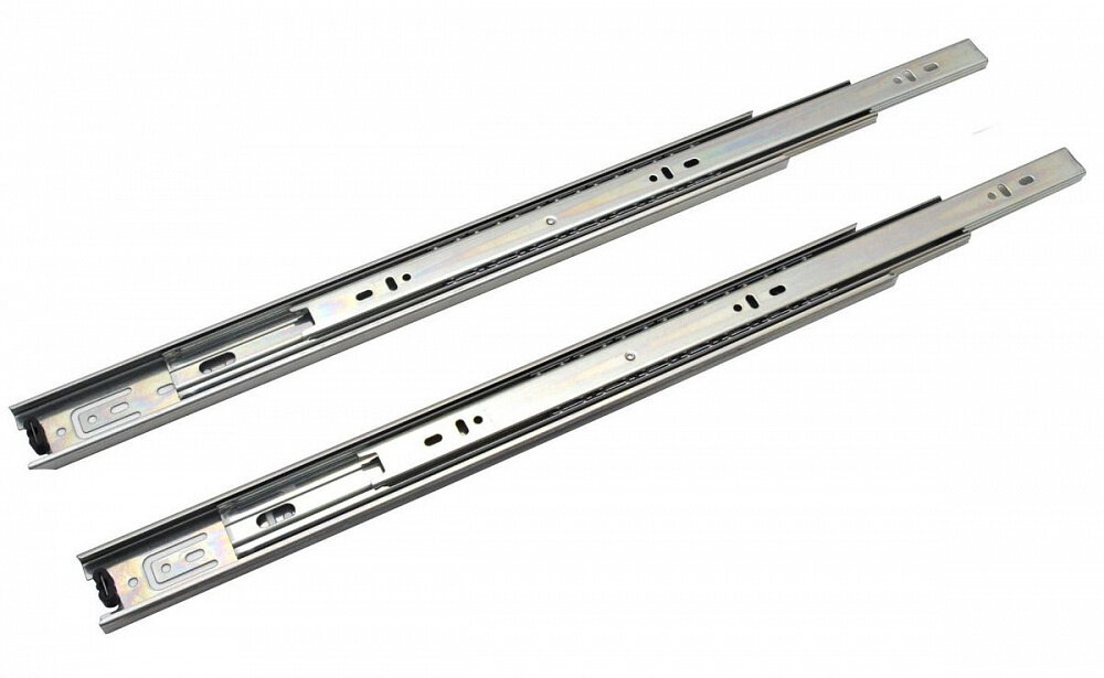 фото Мебельные направляющие полного выдвижения Slide Ball, 500 мм, 2 шт, нагрузка 20 кг, сталь + цинк / Комплект шариковых телескопических направляющих для кухонных ящиков, комодов, тумб