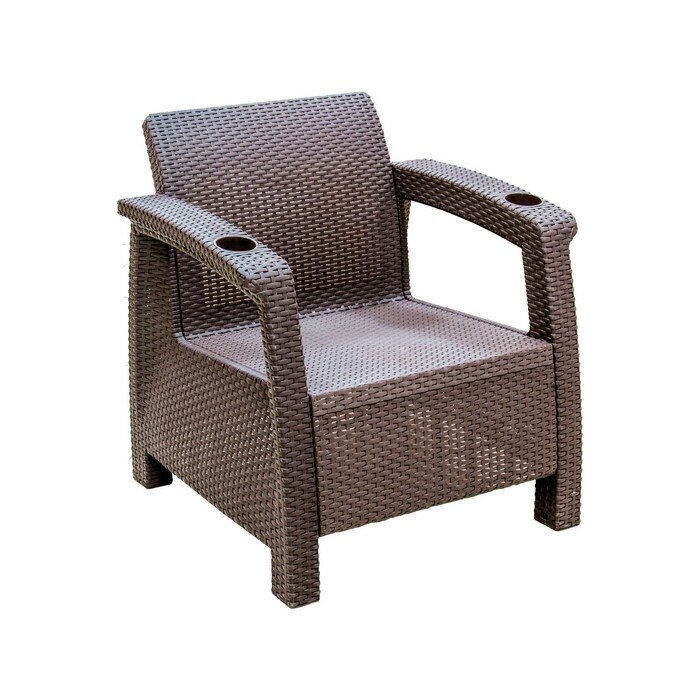 Альтернатива Кресло «Ротанг», 73 × 70 × 79 см, без подушки, цвет шоколад