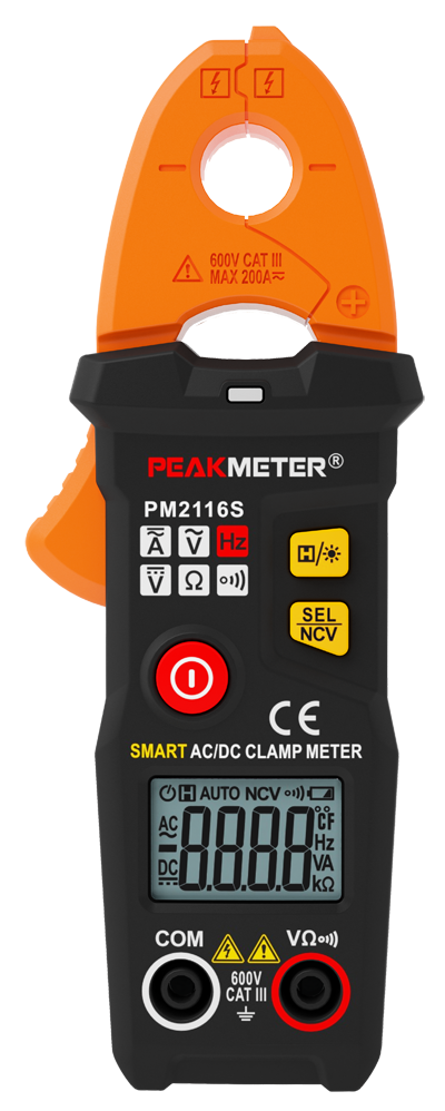 Токовые клещи PeakMeter PM2116S Smart мини AC/DC