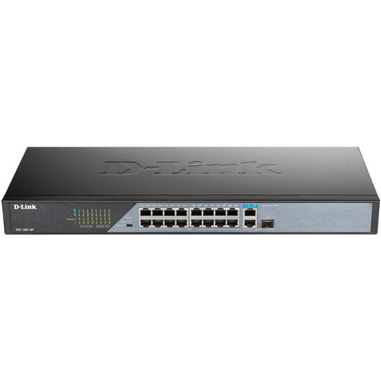 D-Link Коммутатор 16x100Mb 1G 16PoE 230W неуправляемый, DSS-100E-18P/A1A