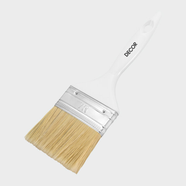 фото Decor Кисти серии "White Edition, STANDARD универсальная" (35х15 мм, светлая смешанная щетина, пластиковая ручка)