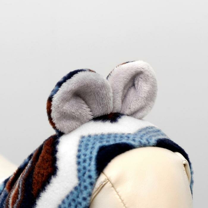 Пижон Шапка-капор зимняя для собак, M-L(ДС 24 см, ОМ 30 см), микс - фотография № 2