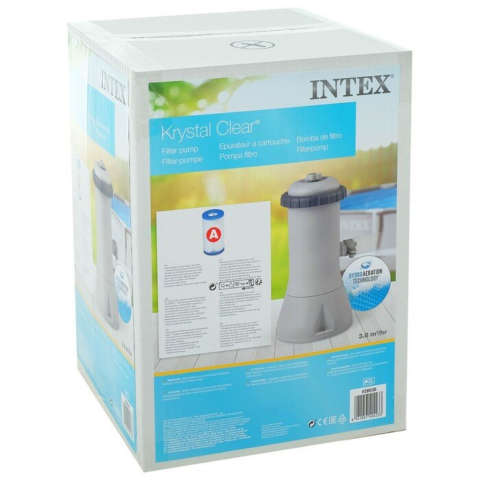 INTEX Фильтр-насос для бассейнов с картриджем типа «A», 3785 л/ч, 220-240V, 28638 INTEX - фотография № 4