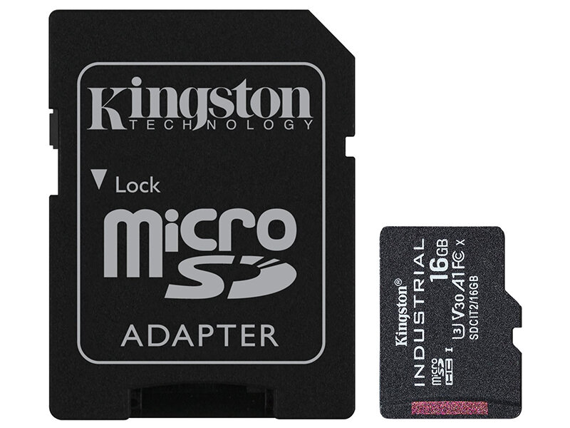 Карта памяти 16Gb - Kingston Micro Secure Digital HC UHS-I Class 3 SDCIT2/16GB с переходником под SD