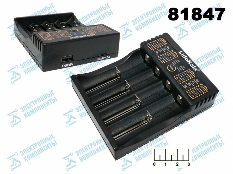 Зарядное устройство для литиевых элементов 5V 2A 4*18650 + USB+micro USB LII-402 (18650/26650/14500)