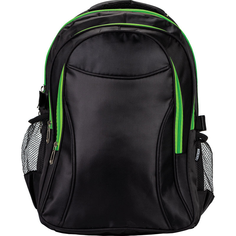 фото 89865 Рюкзак молодежный Centrum черный с зеленой молнией, из полиэстера