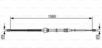 Трос стояночного тормоза VW Polo 01>12 Skoda Fabia I/Fabia II/Fabia II Combi 99>14 Seat Cordoba/Ibiza III 02>09 BOSCH 1987482446