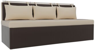 Кухонный диван со спальным местом Метро, бежевый/коричневый/экокожа