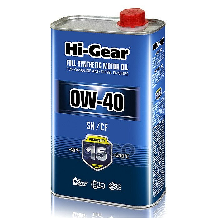 Hi-Gear Hi-Gear Full Synthetic Motor Oil 0w-40 (1l) Моторное Масло Синт. Sn/Cf