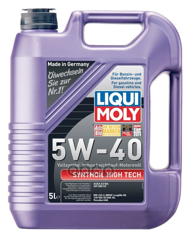 Liqui moly Масло Моторное Liqui Moly Synthoil High Tech 5w-40 Синтетическое 5 Л 1925