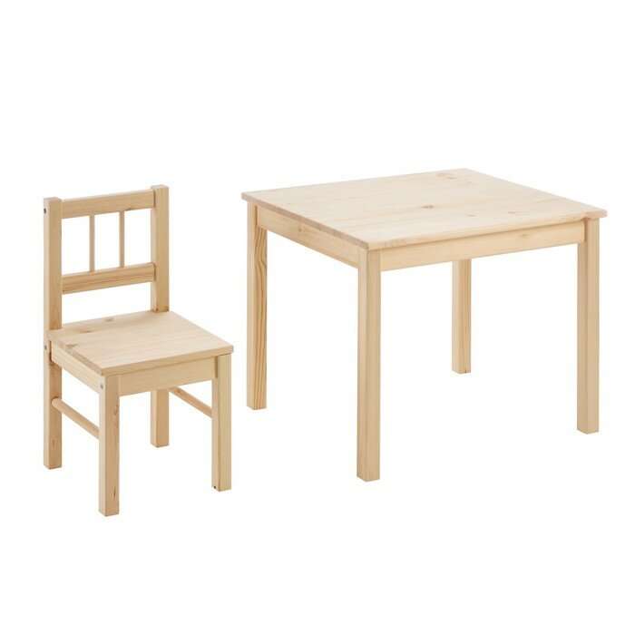 Стол и стул набор SVALA, Массив сосны - фотография № 1