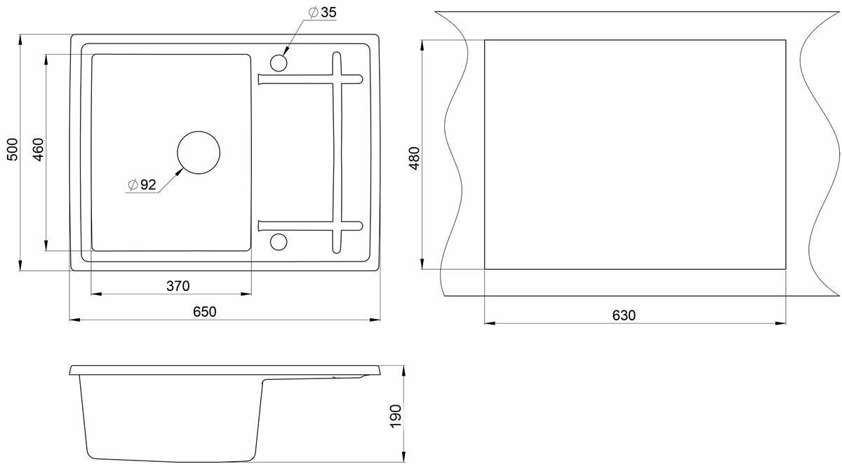 Кухонная мойка Emar EMQ-1650.Q Антрацит