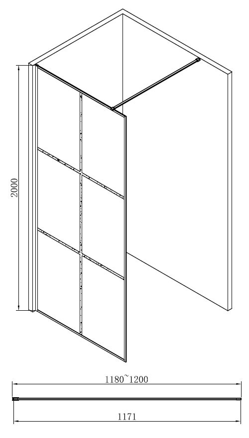 Душевая перегородка Abber Immer Offen AG62120B 120x200 - фотография № 4