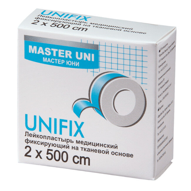 Master Uni UNIFIX лейкопластырь фиксирующий на тканевой основе 2х500 см 1 шт.