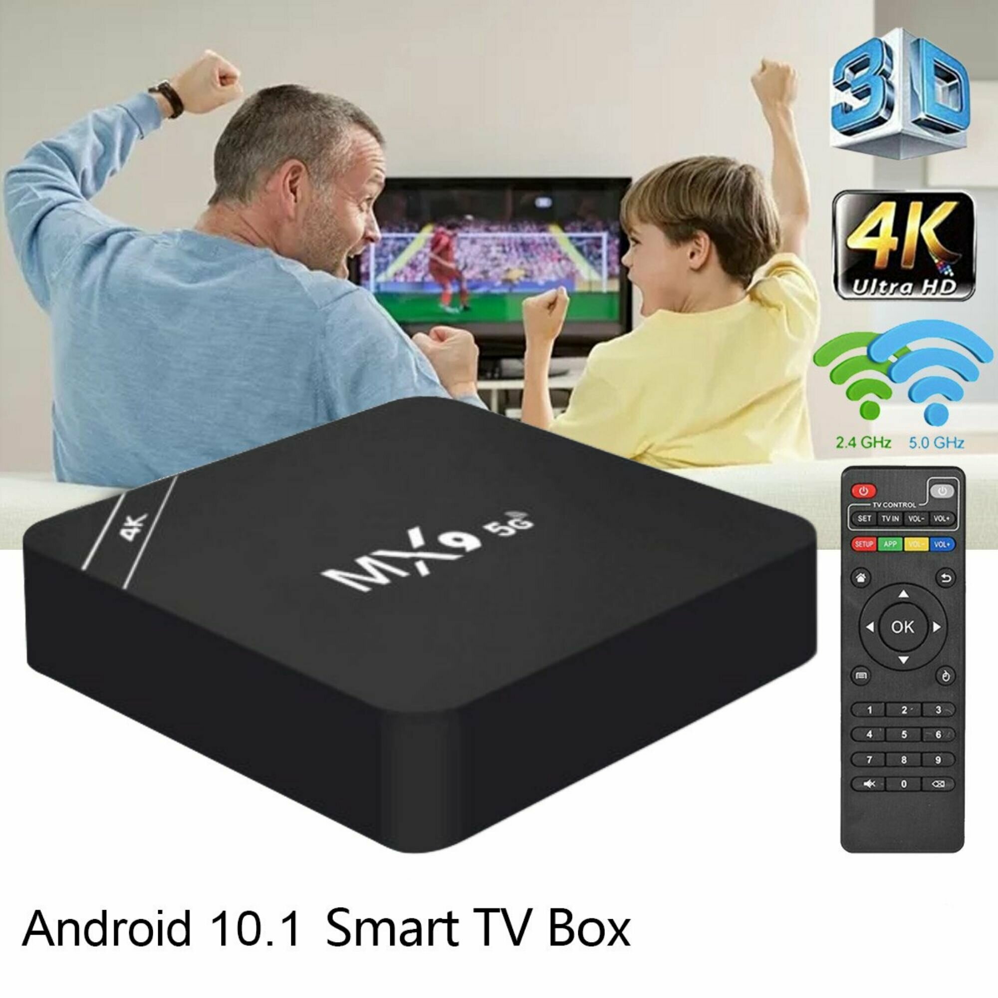 Смарт приставка ТВ MX9 Smart Box TV Android 2GB 16 GB (Черный)