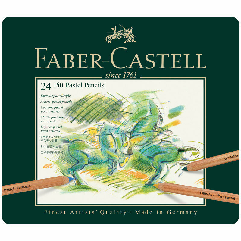 Пастельные карандаши Faber-Castell "Pitt Pastel", 24цв., метал. коробка, 285962