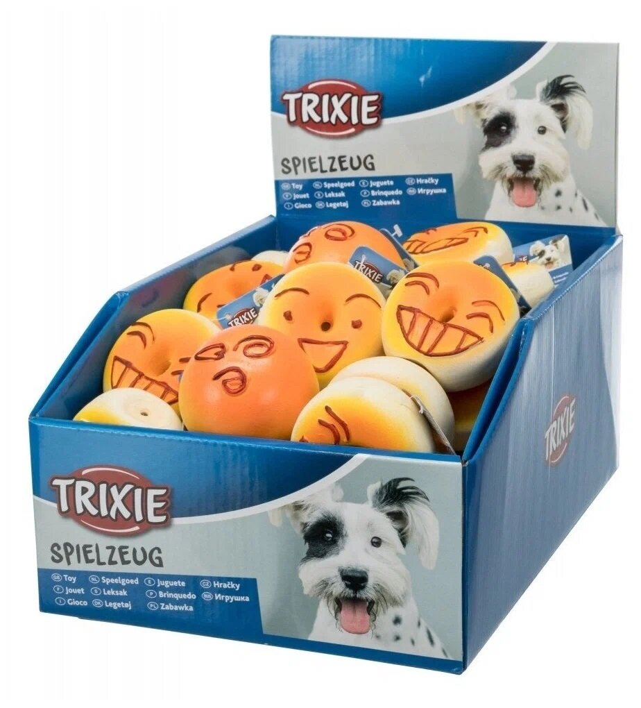 Набор игрушек для собак Trixie Бублики, латекс, 6 см/44 шт