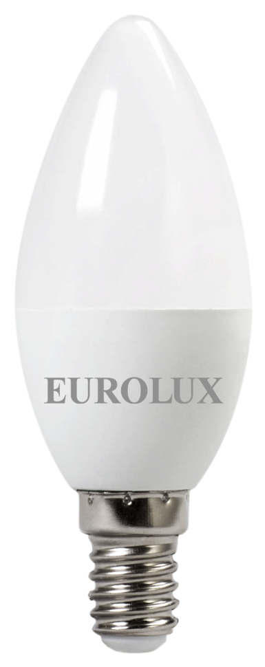 Лампа светодиодная EUROLUX LL-E-C37-6W-230-27K-E14