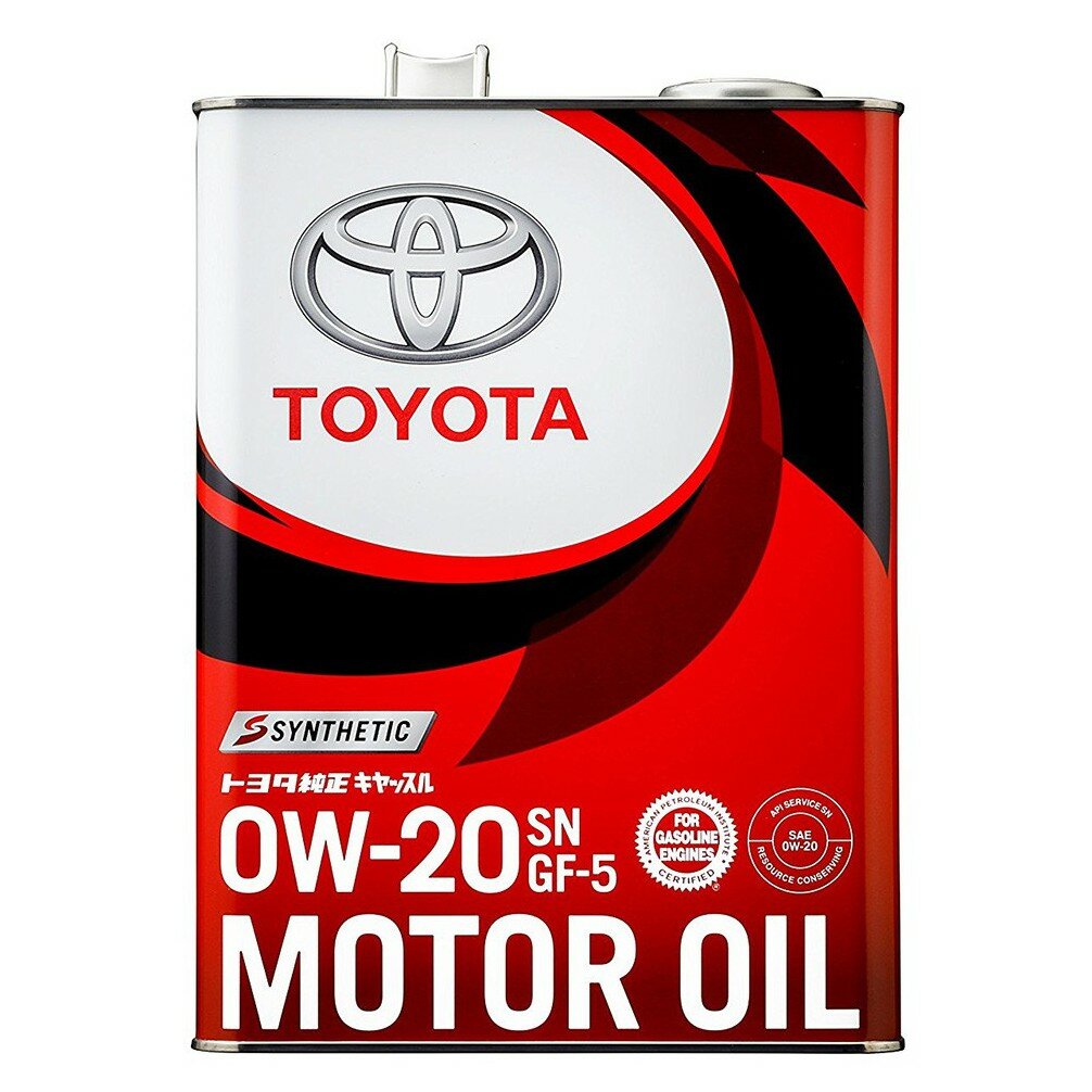 Масло моторное TOYOTA Motor Oil 0W-20 4л синт. API SN/GF-5 (красная)