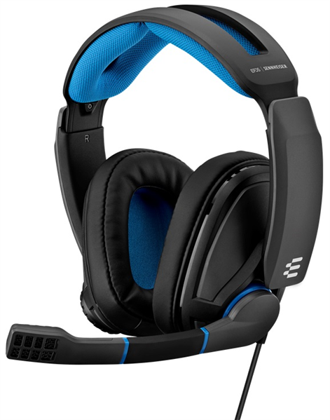 Epos Гарнитура EPOS / Sennheiser Gaming Headset GSP 300, Stereo, 2x3.5 mm / 1x3.5mm(PCV 05 Combo Audio Adaptor), Closed-back, Black-Blue [1000238]