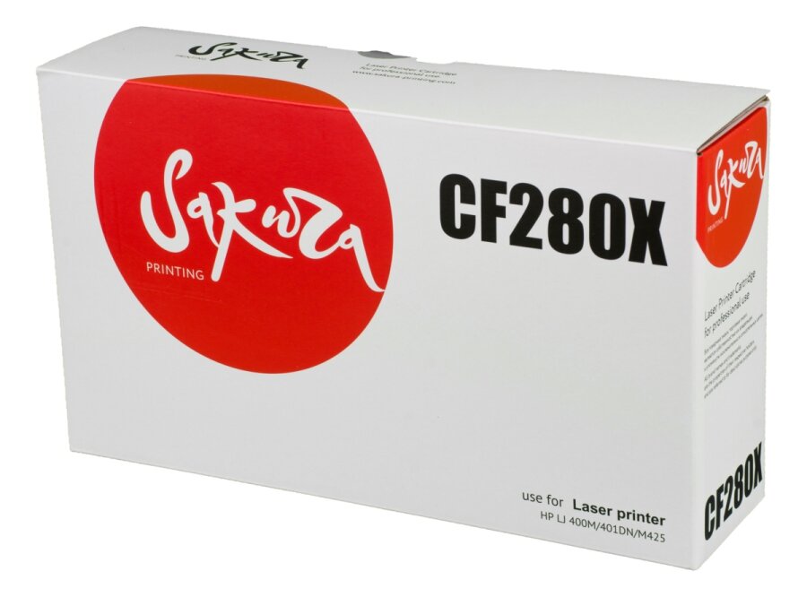 Картридж SAKURA CF280X для HP LJ 400M/401DN,M425, черный, 6900 к.