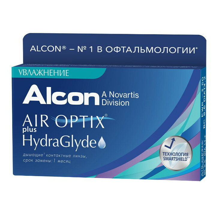 Контактные линзы Air Optix Plus HydraGlyde, -5.50 6шт.