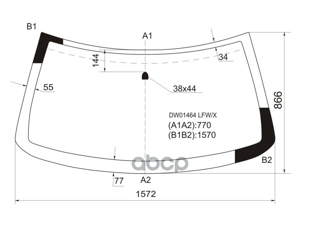 Стекло Лобовое Jeep Grand Cherokee 99-04 XYG арт. DW01464 LFW/X