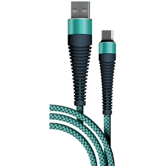Кабель BORASCO Fishbone, micro USB B (m), USB A(m), 1м, мятный [38502] - фото №1