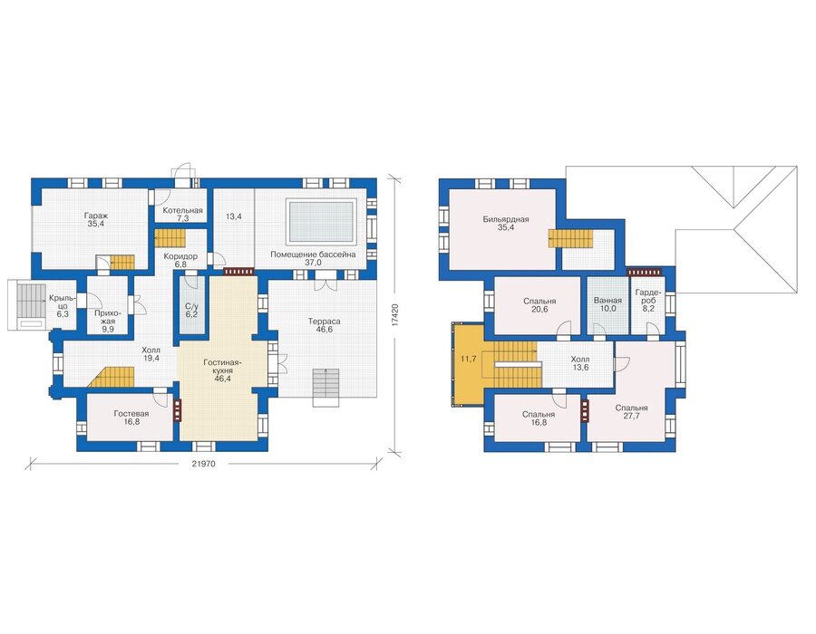 Проект дома Plans-38-64 (342 кв.м, поризованный кирпич) - фотография № 2