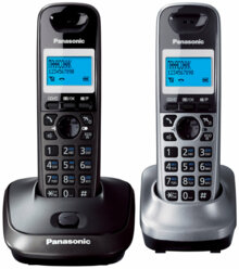 Радиотелефон Panasonic KX-TG2512RU2 темно-серый металлик/серый металлик