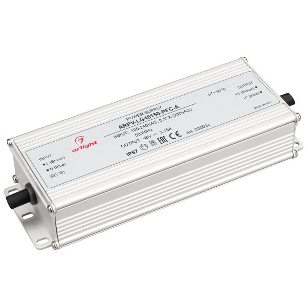 Блок питания ARPV-LG48150-PFC-A (48V 3.15A 150W) (Arlight IP67 Металл 5 лет)