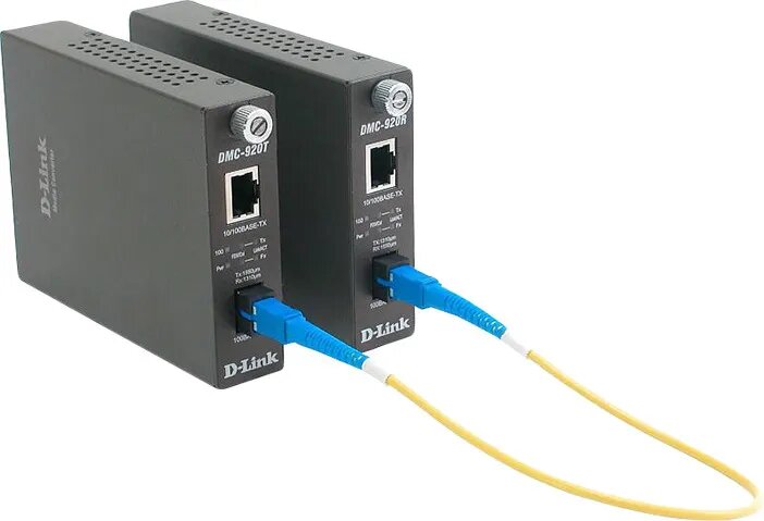 Медиаконвертер D-Link (DMC-920R/B10A) WDM 1 port 10/100Base-TX 1 port 100Base-FX SC ОМ до 20 км