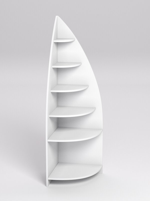 фото Стеллаж "Лотос" №1 угловой, Белый 45 x 45 x 150 см