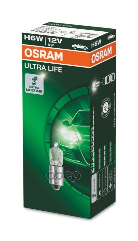 Лампа H6w 12v 6w Bax9s Ultra Life 4 Года Гарантии 1 Шт. Osram арт. 64132ULT