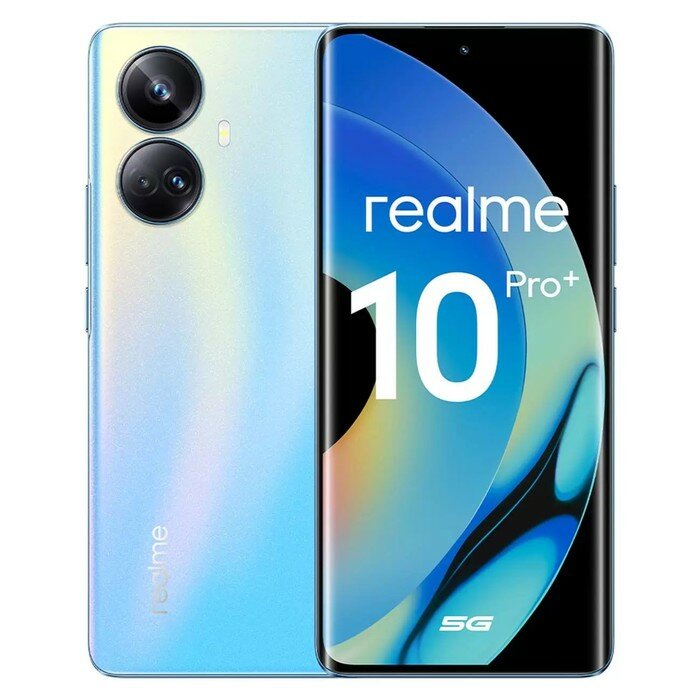 Realme Смартфон Realme 10 Pro+ 5G RMX3686, 6.7", 8Гб, 128Гб, 108Мп, 16Мп, 2sim, 5000мАч, голубой