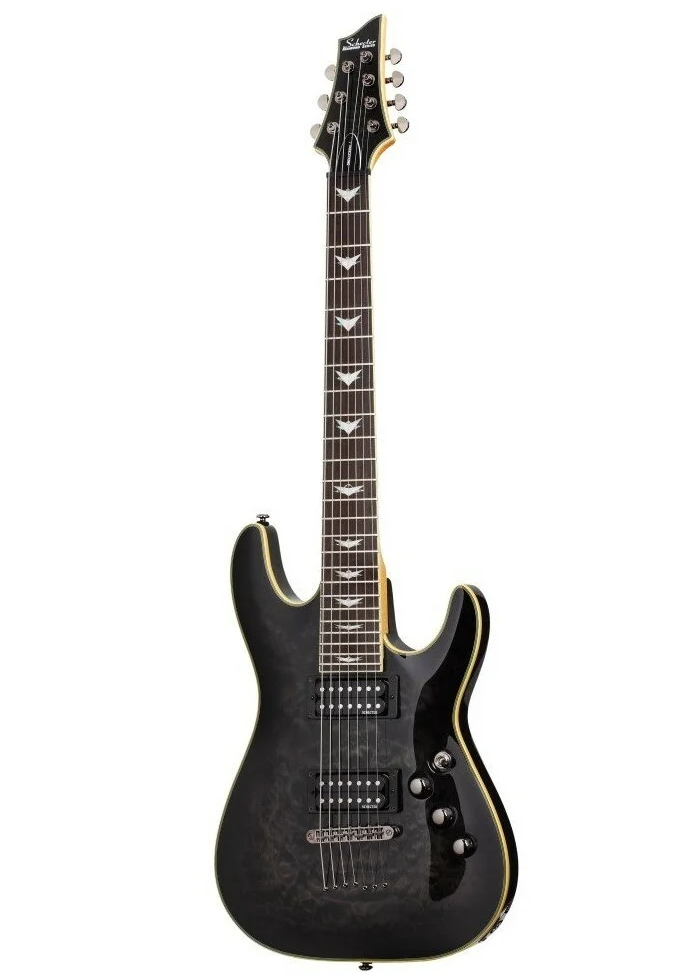 Schecter OMEN EXTREME-7 STBLK Гитара электрическая, 7 струн, корпус махагони w Quilted Maple