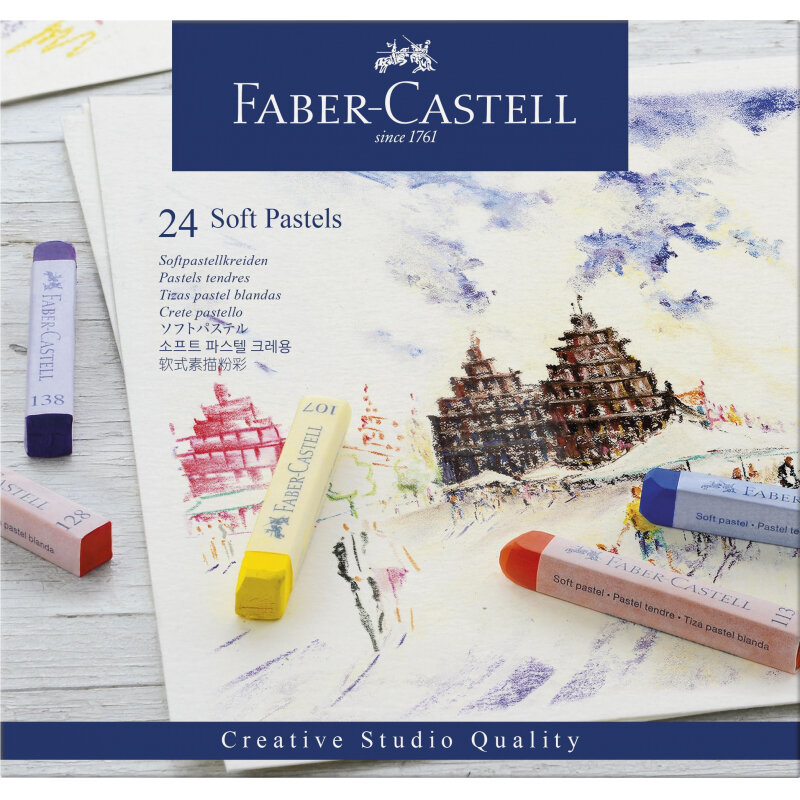 Пастель Faber-Castell Soft pastels 24 цв., картон. упак, 128324