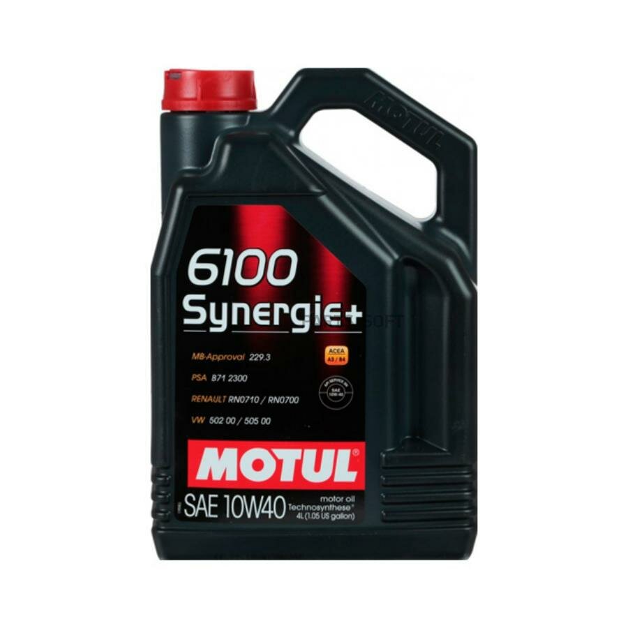 MOTUL 109463 Масло моторное Motul 6100 Synergie+ 10W-40 синтетическое 4 л 109463