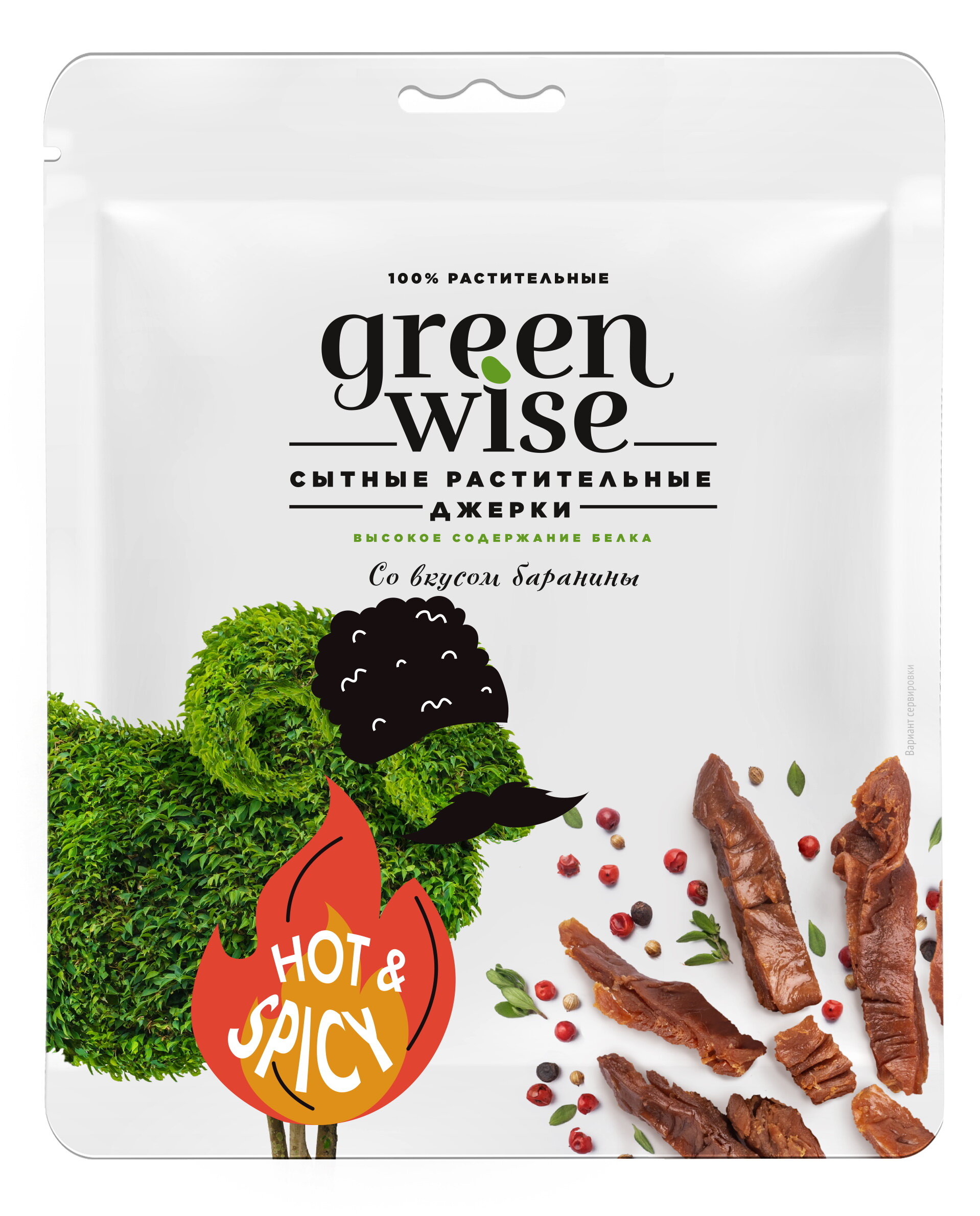 Джерки Greenwise со вкусом острой баранины, 36 г.